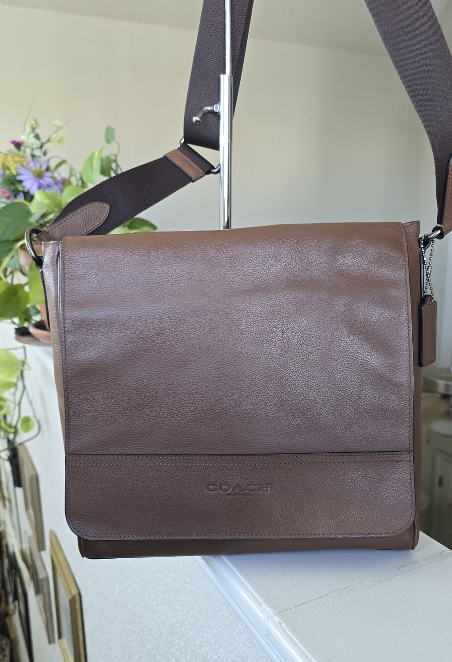 Coach Houston Map Leather Messenger Bag - Picture 2 of 16